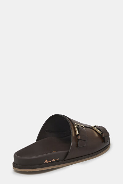 BROWN LEATHER SLIPPER 3