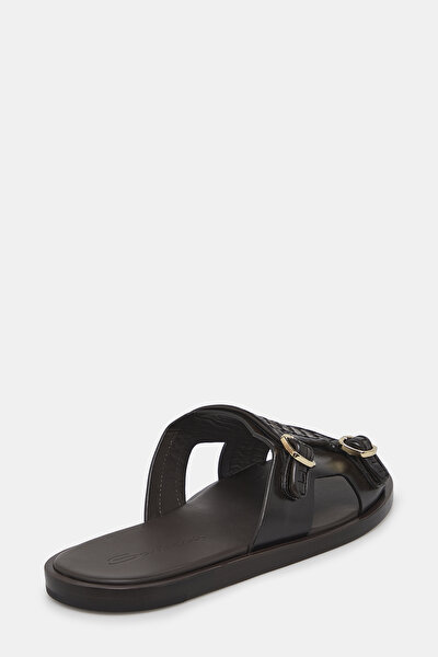 BROWN LEATHER SLIPPER 3