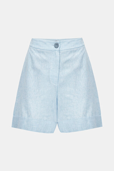 BLUE SHORT COTTON/LINEN BERMUDA 5