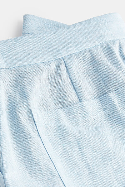 BLUE SHORT COTTON/LINEN BERMUDA 9