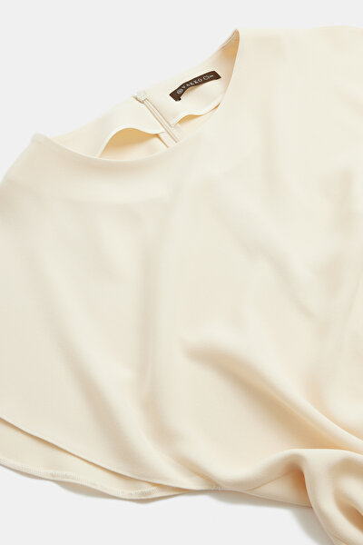 ECRU SHORT SLEEVE BELOW THE KNEE DRESS 8