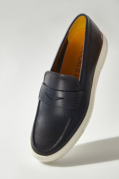 NAVY BLUE LEATHER SHOES 5