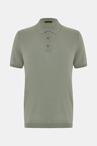 LIGHT GREEN POLO NECK SHORT SLEEVE TSHIRT 3