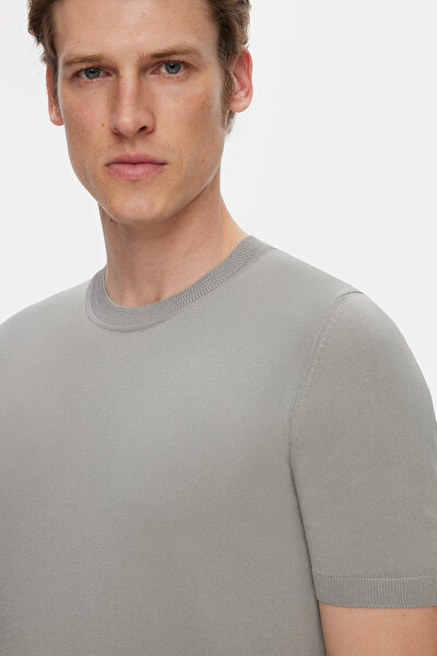 GREY BASIC / ROUND NECKLINE TRICOT JERSEY 4