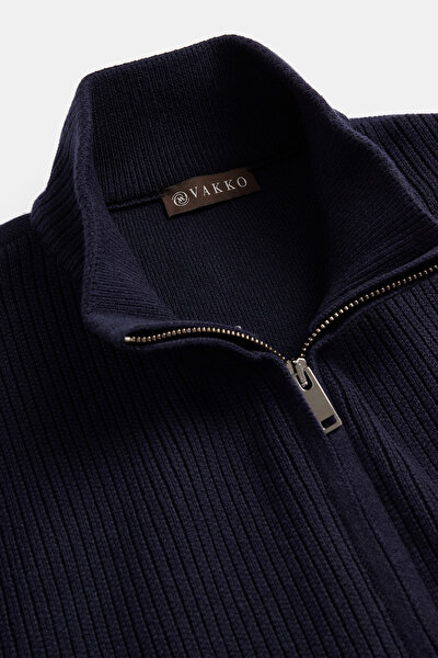 NAVY BLUE TRICOT CARDIGAN 3