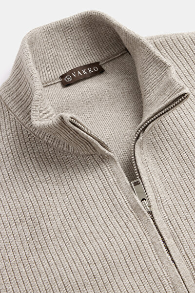 BEIGE TRICOT CARDIGAN 3
