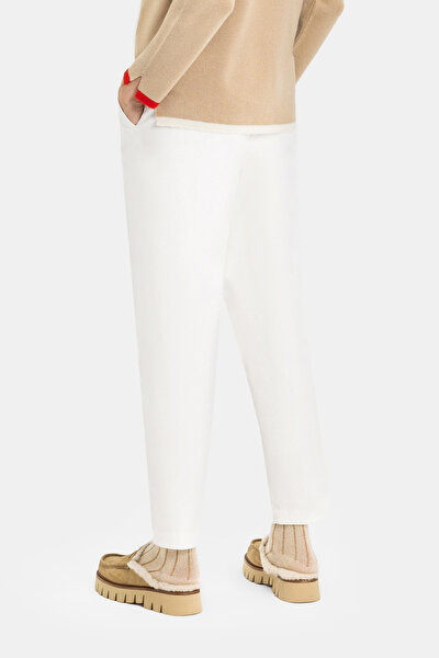 WHITE STRAIGHT CUT TROUSERS 3