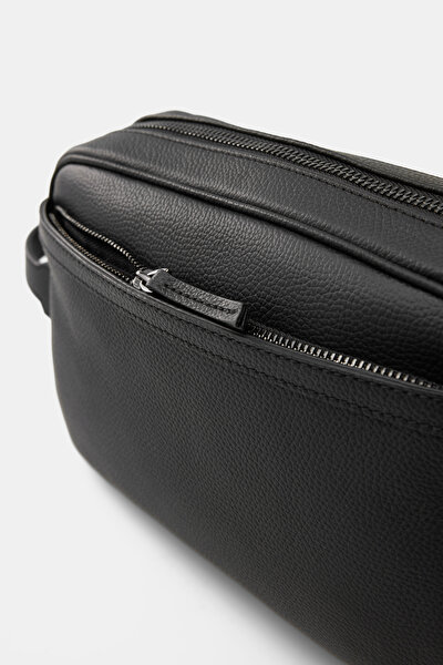 BLACK MONOGRAM LEATHER BAG 5