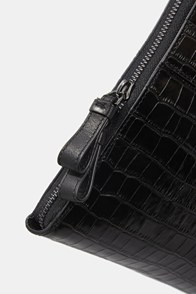 BLACK MONOGRAM LEATHER BAG 5