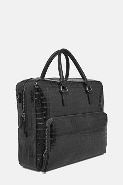 BLACK MONOGRAM LEATHER BAG 3