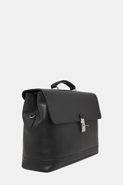BLACK MONOGRAM LEATHER BAG 3