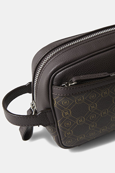 BEIGE MONOGRAM LEATHER BAG 4
