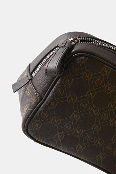 BEIGE MONOGRAM LEATHER BAG 5