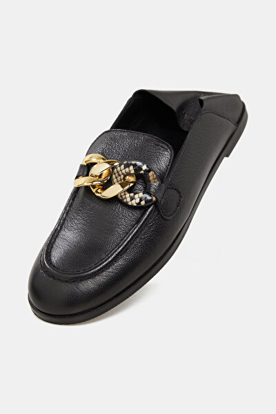 BLACK LEATHER SHOES 8