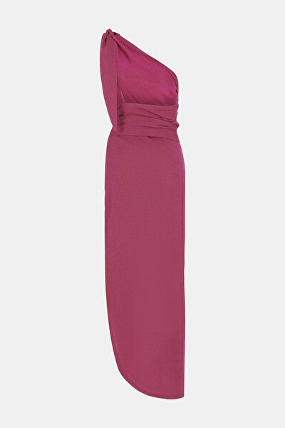 FUCHSIA ONE SHOULDER DRESS 3