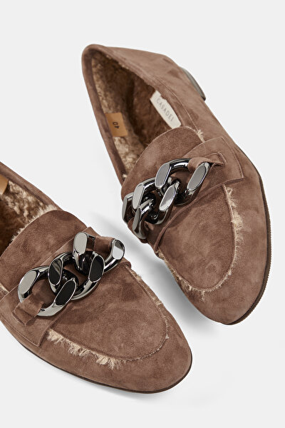 BROWN ECO FUR SHOE 4