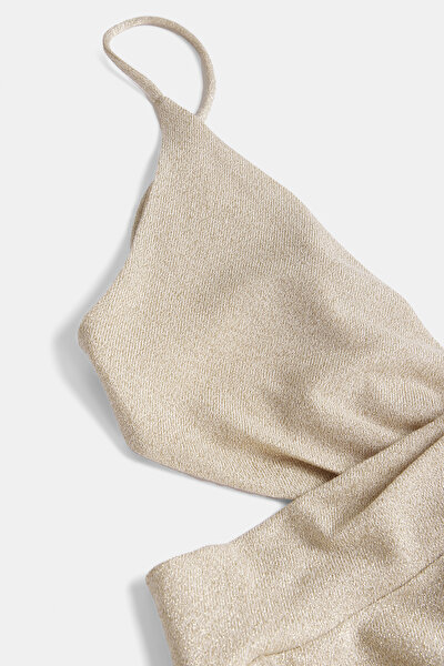 BEIGE SLEEVELESS SUSPENDER DRESS 4