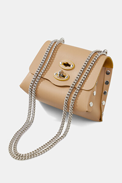 BEIGE LEATHER BAG 5