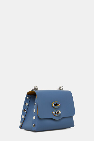 DARK BLUE LEATHER BAG 3