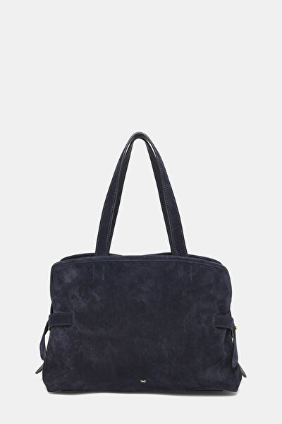 Women Blue Anya Hındmarch Navy Suede Bag