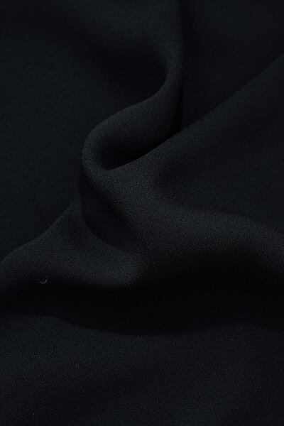 NAVY BLUE BASIC / ROUND NECKLINE 3/4 SLEEVES BLOUSE 8