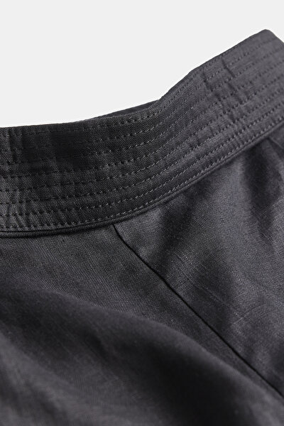 BLACK LINEN SHORTS 3