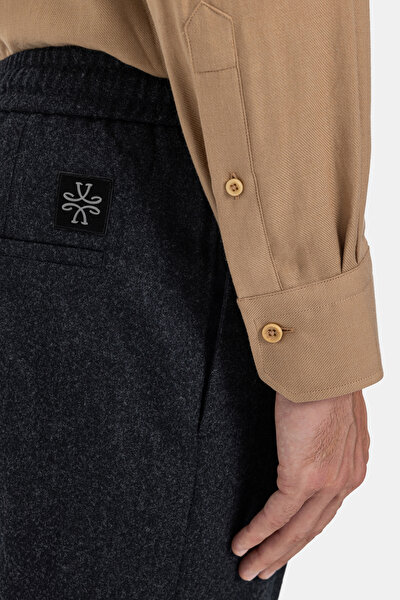 FÜME DÜZ FLANEL PANTOLON 4