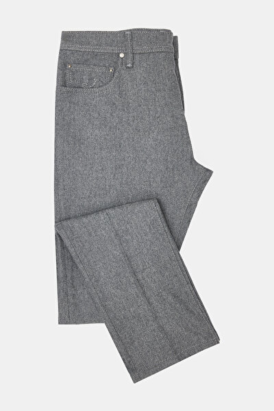 GREY PLAIN FLANNEL TROUSERS 5