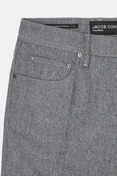 GREY PLAIN FLANNEL TROUSERS 8