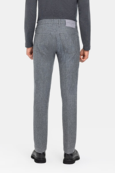 GREY PLAIN FLANNEL TROUSERS 3
