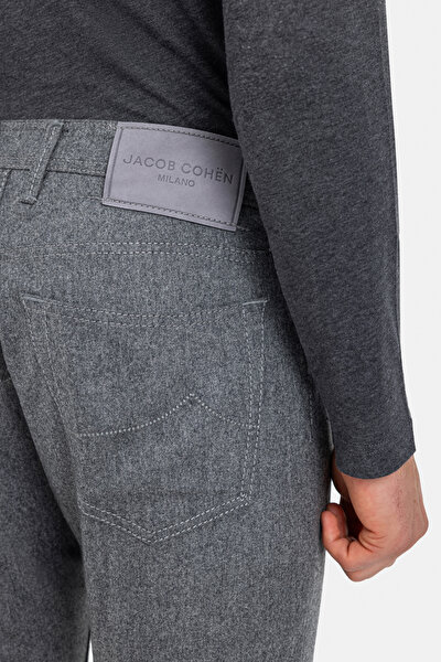 GREY PLAIN FLANNEL TROUSERS 4
