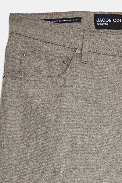 BEJ DÜZ FLANEL PANTOLON 4