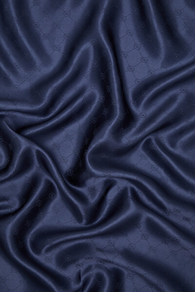 NAVY BLUE JAQUARD SCARF 3