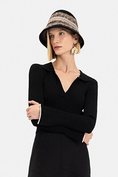 SİYAH UZUN KOLLU MİDİ ELBİSE 3