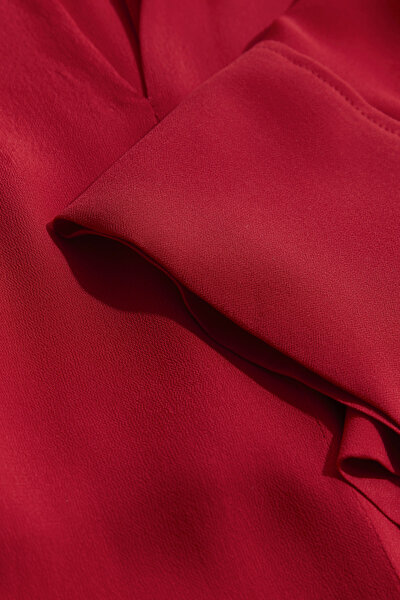 RED LONG SLEEVE MIDI DRESS 8