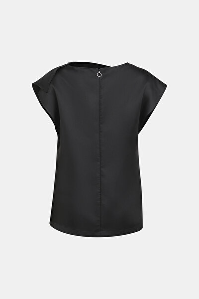 BLACK ASYMMETRIC OFF THE SHOULDER BLOUSE 5