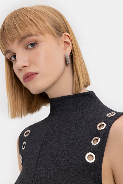 ANTHRACITE SLEEVELESS MIDI DRESS 3