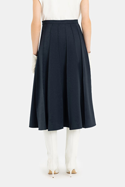 NAVY BLUE MIDI SKIRT 3