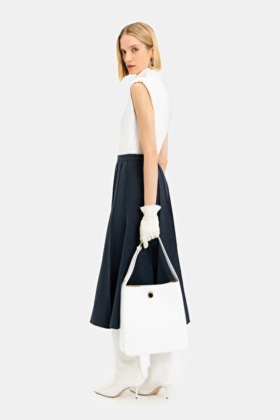 NAVY BLUE MIDI SKIRT 4