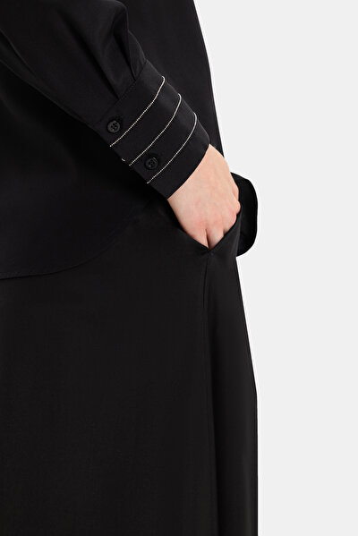 BLACK V NECK LONG SLEEVE BLOUSE 4