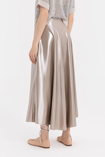 BRONZE VISCOSE MIDI SKIRT 3