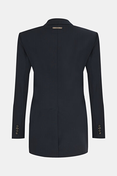 NAVY BLUE SURPLICE NECKLINE (CROSS-OVER NECKLINE) JACKET 8