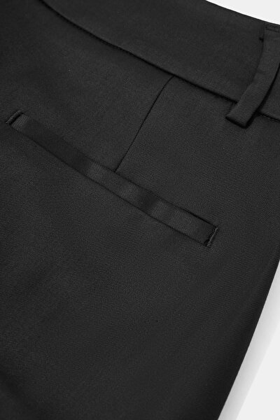 BLACK VISCOSE/WOOL MIDI SKIRT 9