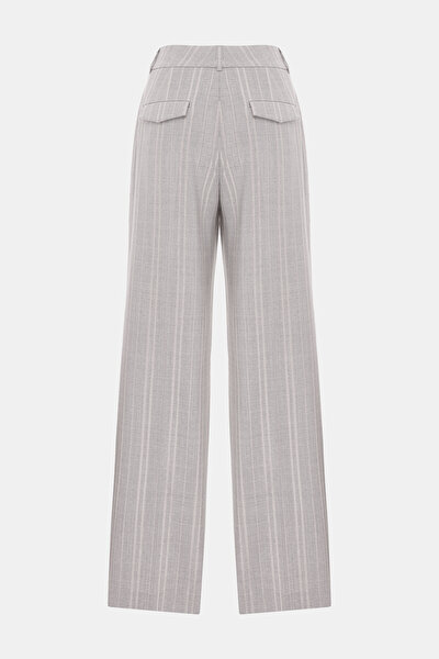GRİ ÇİZGİLİ BOL PAÇA PANTOLON 5