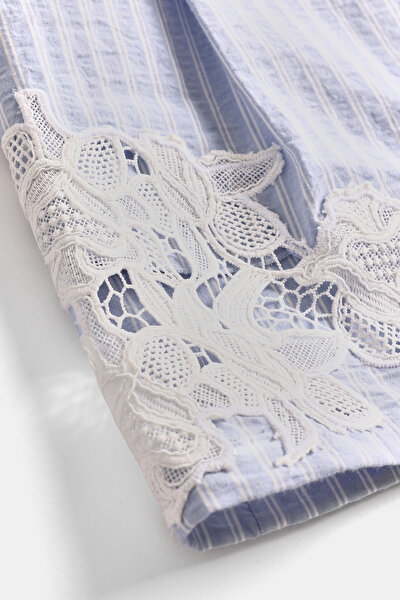 WHITE EMBROIDERED LINEN SHORTS 4