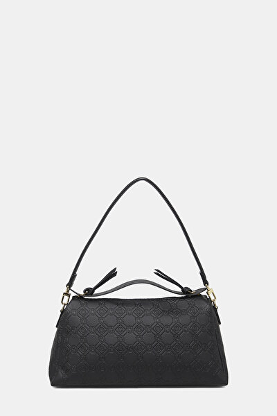BLACK MONOGRAM LEATHER BAG 4