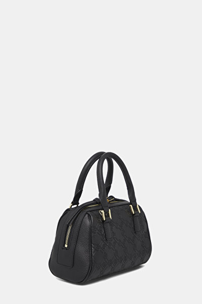 BLACK MONOGRAM LEATHER BAG 3