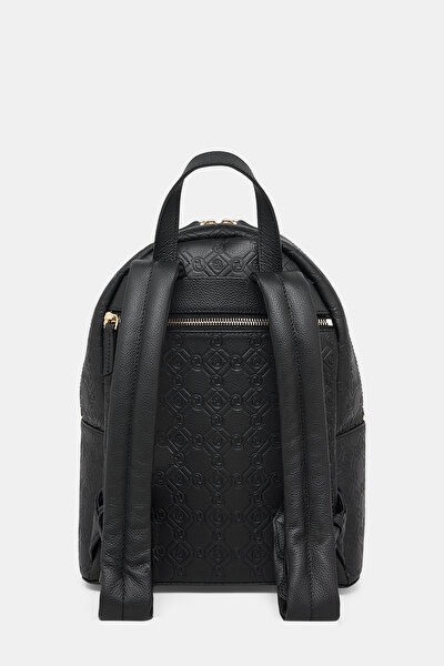 BLACK MONOGRAM LEATHER BAG 3