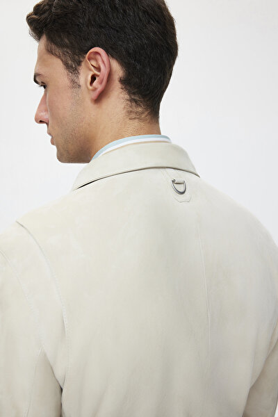 BEIGE LEATHER COAT 4