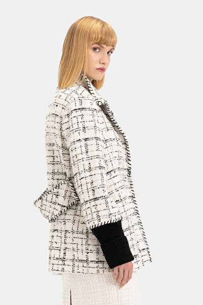 BLACK COTTON/WOOL REEFER JACKET 4
